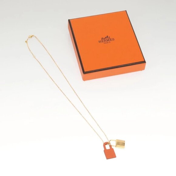 HERMES Orchestral PM Necklace metal Orange Auth 128890M - Picture 11 of 16